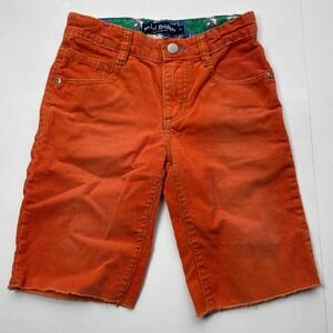 Mini Boden Boy Corduroy Shorts Size 7 Pull On Adjustable Waistband Orange School
